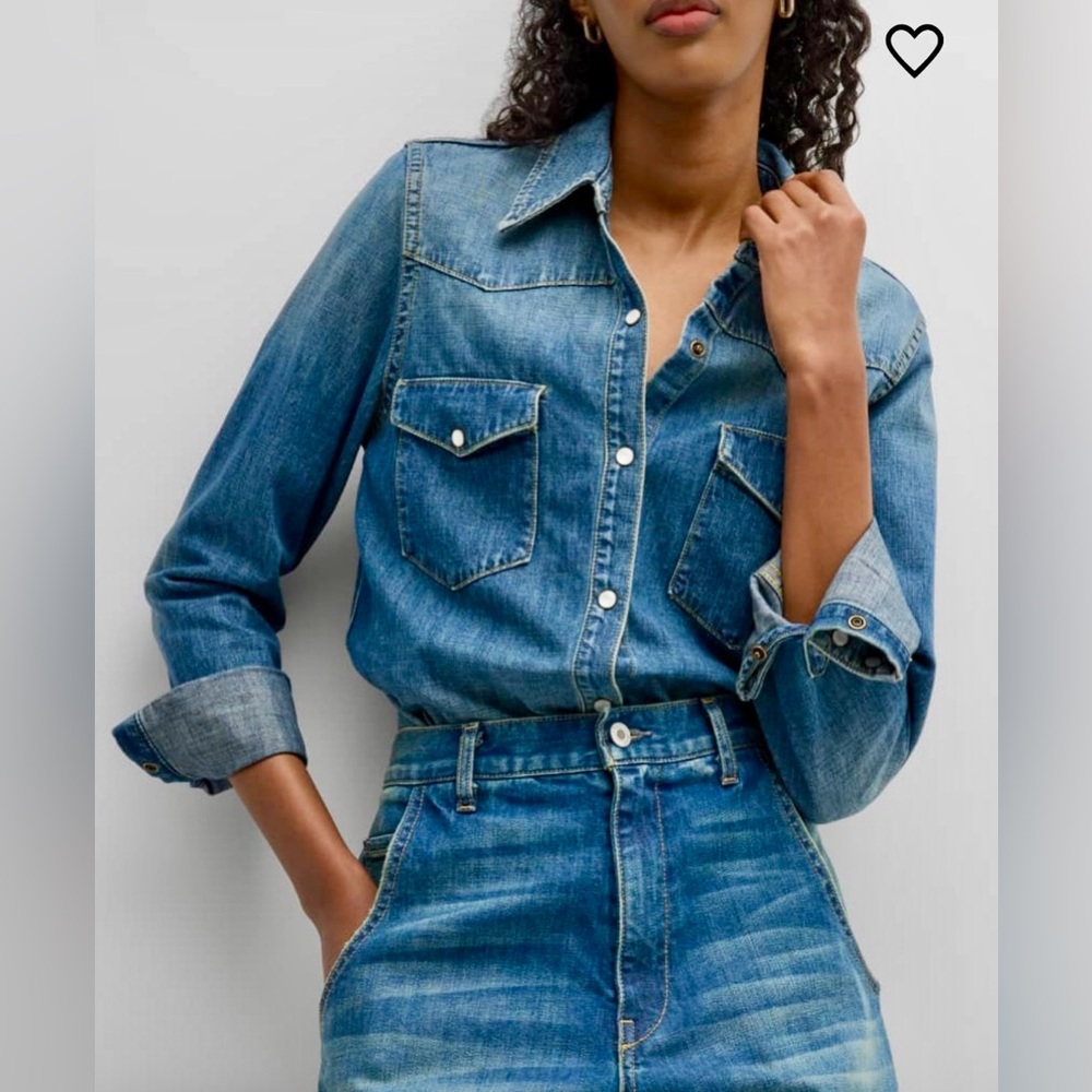 Nili Lotan Travis Denim Western Shirt Women’s Size M